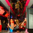 Dancer pole on the Barcelona bus party