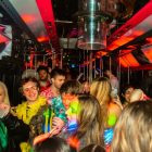 Group having best fun on the Barcelona bus party