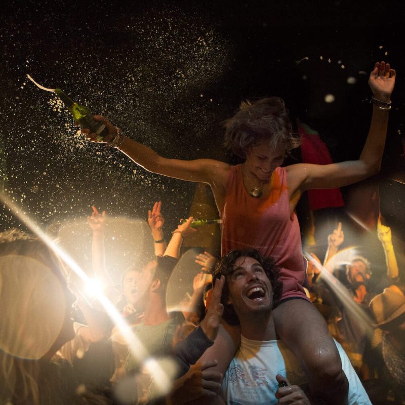 Young people partying in Barcelona